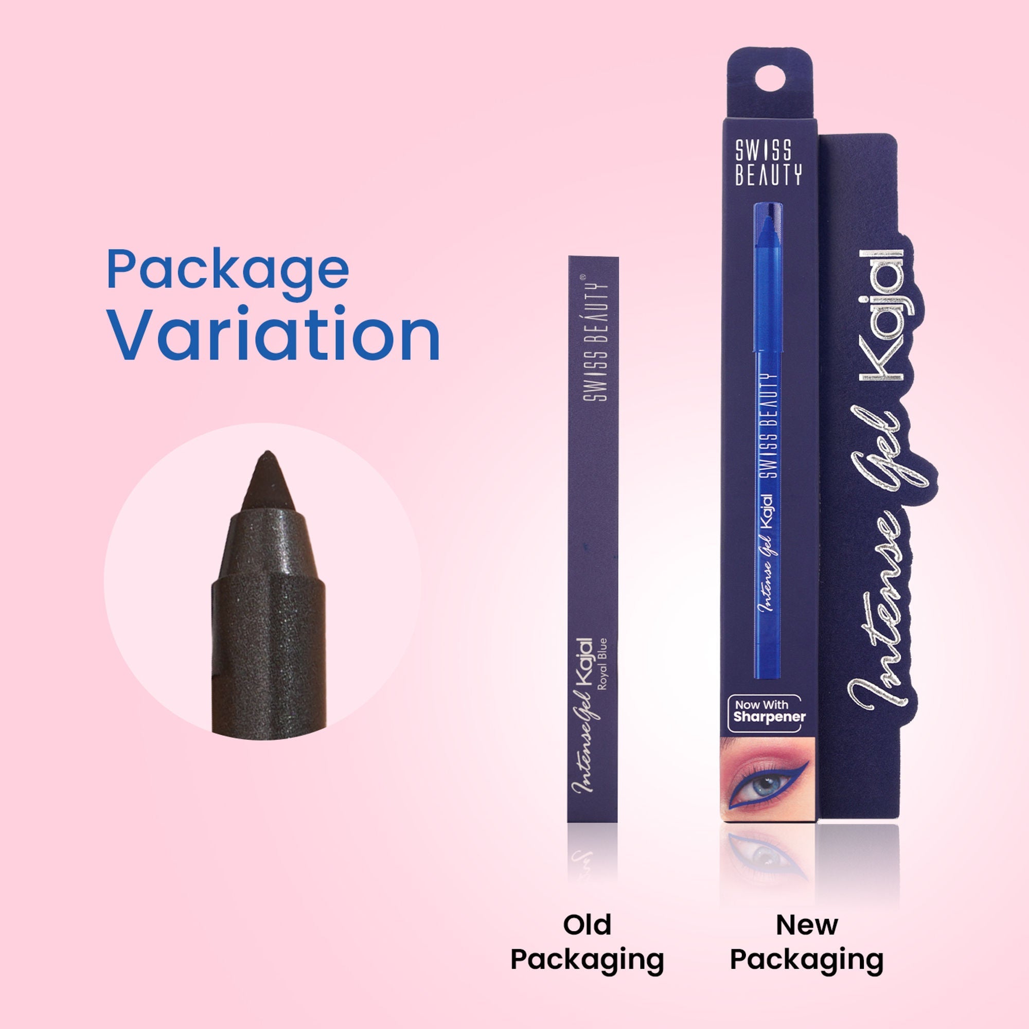 Swiss Beauty Intense Gel Kajal 12-Hour Stay Smudge-Proof with Sharpener - 8904325004427_04electricblue