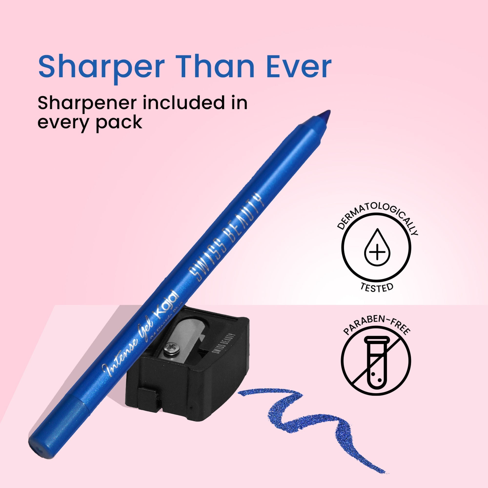 Swiss Beauty Intense Gel Kajal 12-Hour Stay Smudge-Proof with Sharpener - 8904325006926_07pearlywhite