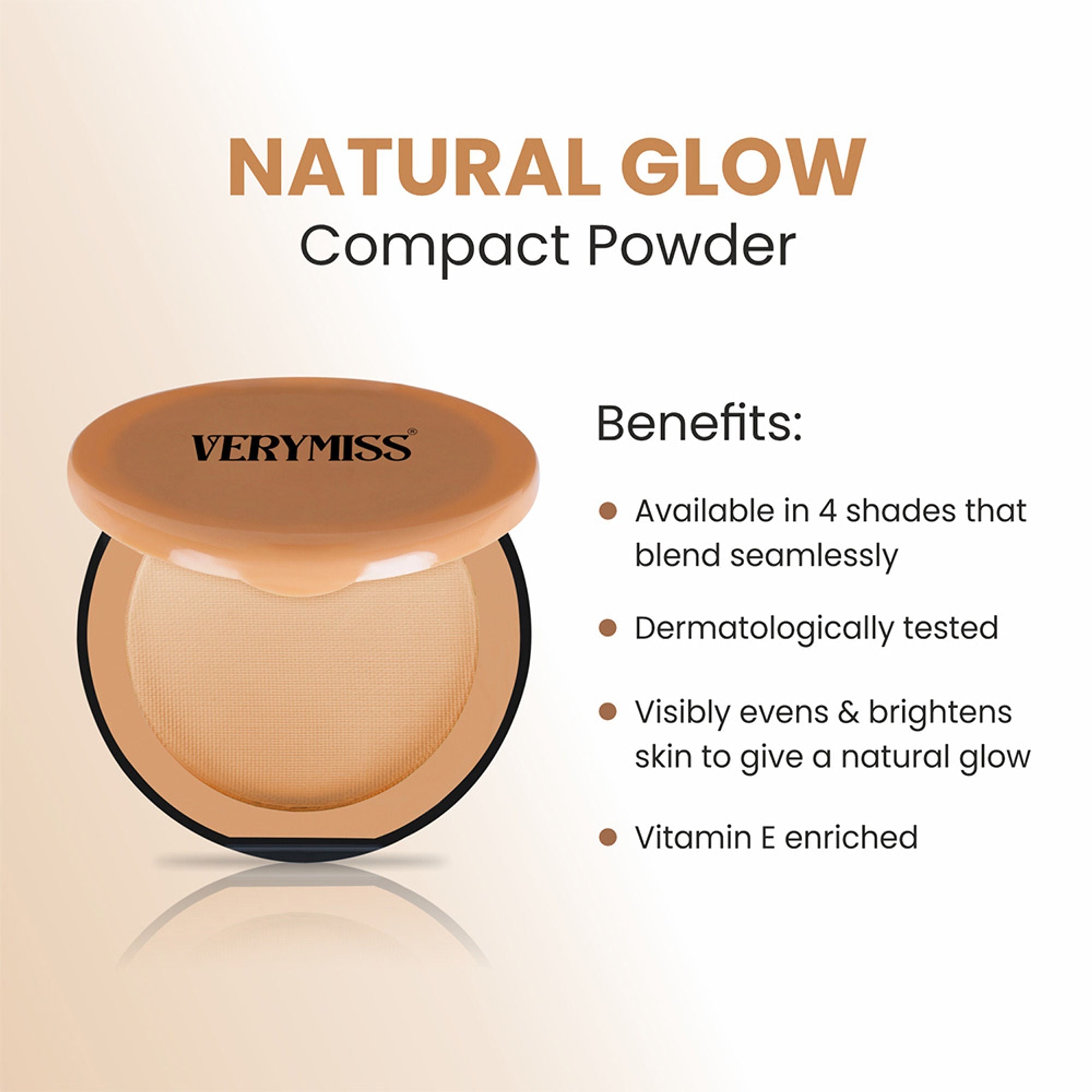 VERYMISS Natural Glow Compact Powder - 02 Light Beige