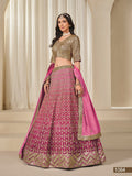 Anaita Pink Embroidered Heavy Chinon Silk Designer Lehenga With Blouse