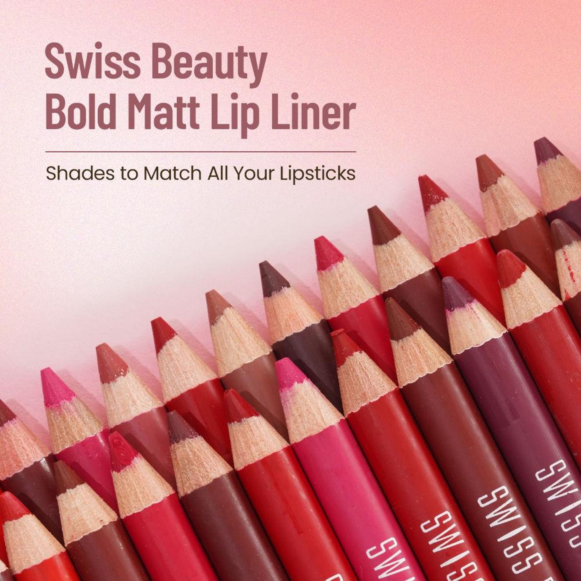 Swiss Beauty Bold Matt Lip Liner Pencil, Long-lasting , Matte Finish , Non-Drying - 12 Dark Chocolate
