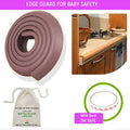 Safe-O-Kid Unique High Density 2 Mtr Long U - Shaped 4 Edge Guards With 16 Corner Cushions - Brown