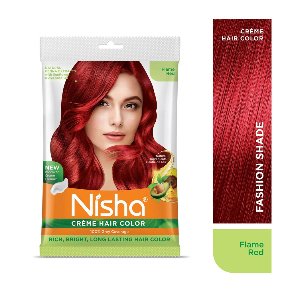 Nisha Creme Hair Color for Women - Flame Red