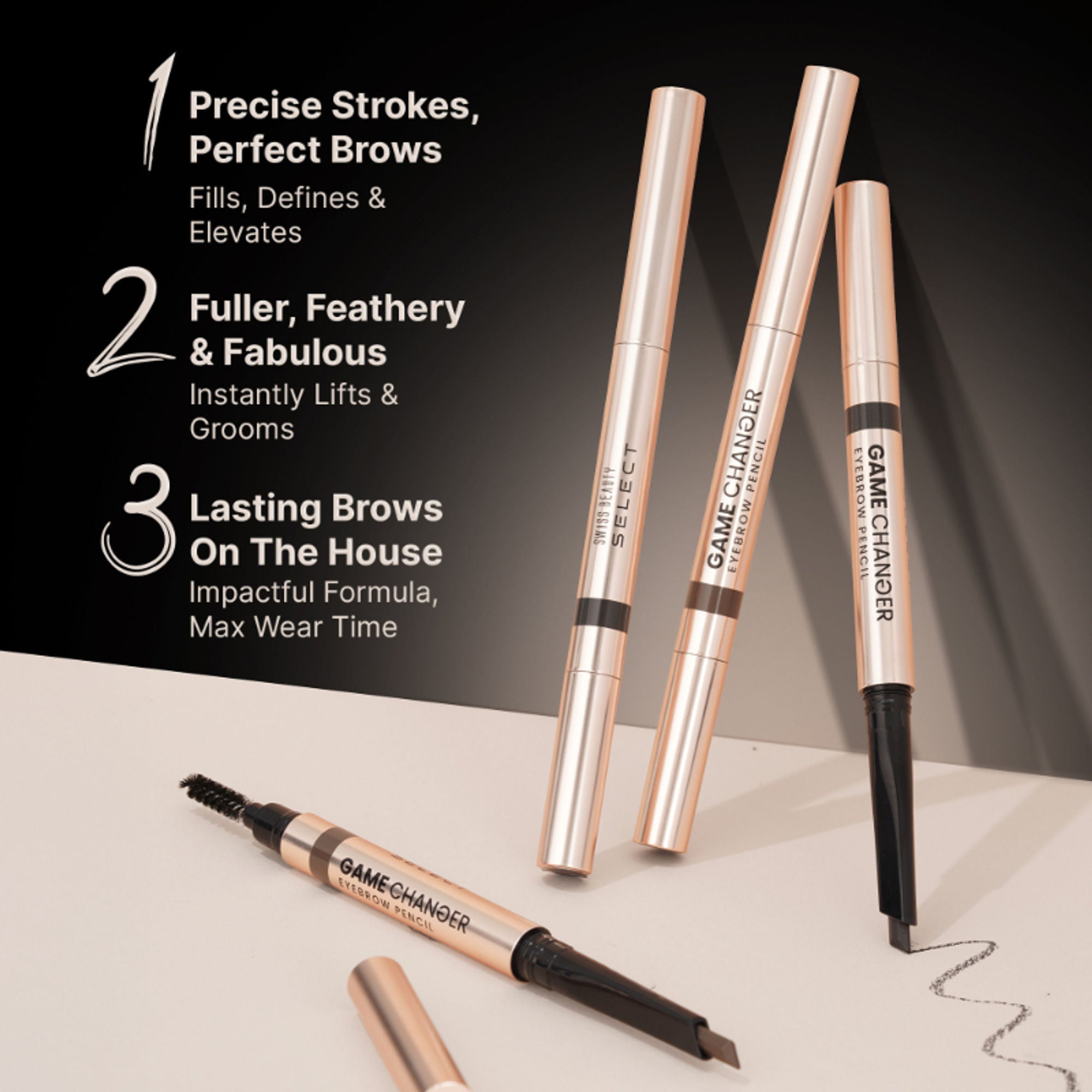 Swiss Beauty Select Game Changer Eyebrow Pencil - 2 Chocolate Brown