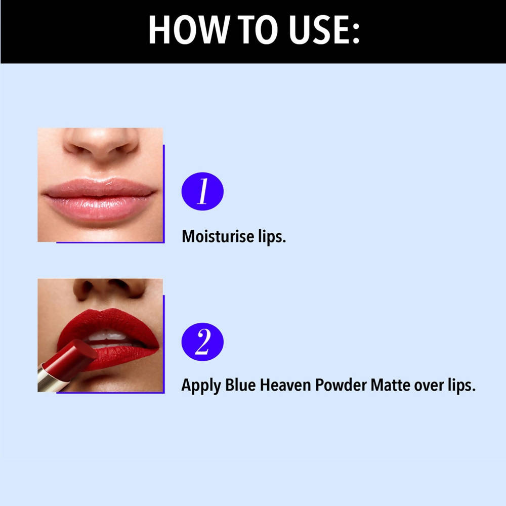 Blue Heaven Powder Matte Lipstick Risk Red