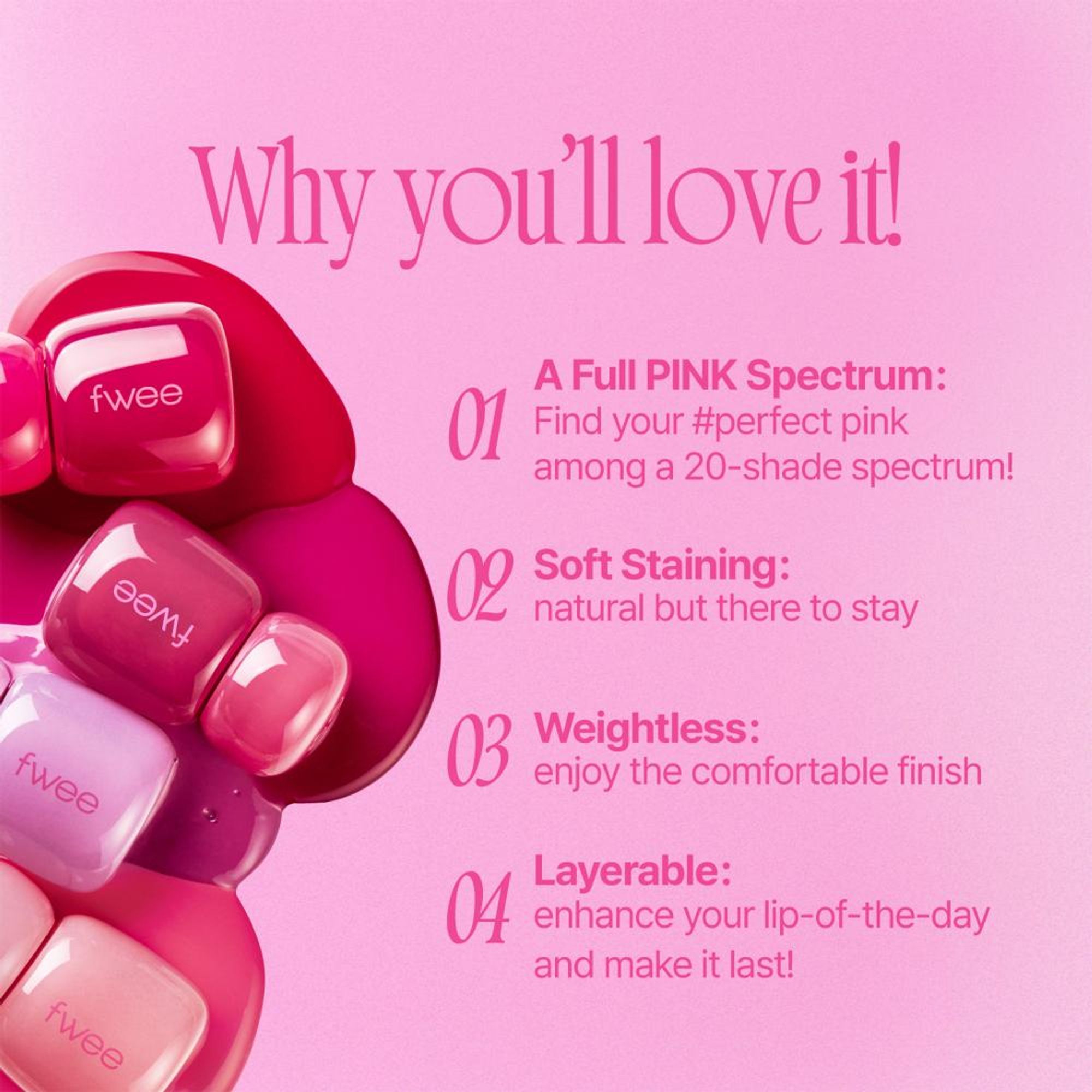 fwee Pink Obsession Stay-Fit Lip Tint - G05 Core Pink