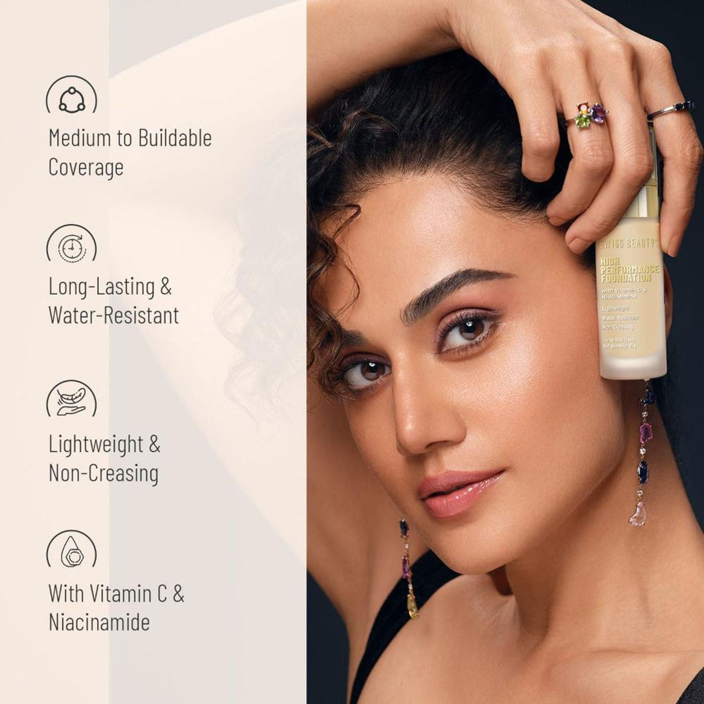 Swiss Beauty High Performance Foundation With Vitamin C & Niacinamide Light-Weight - 02 Rose Blush