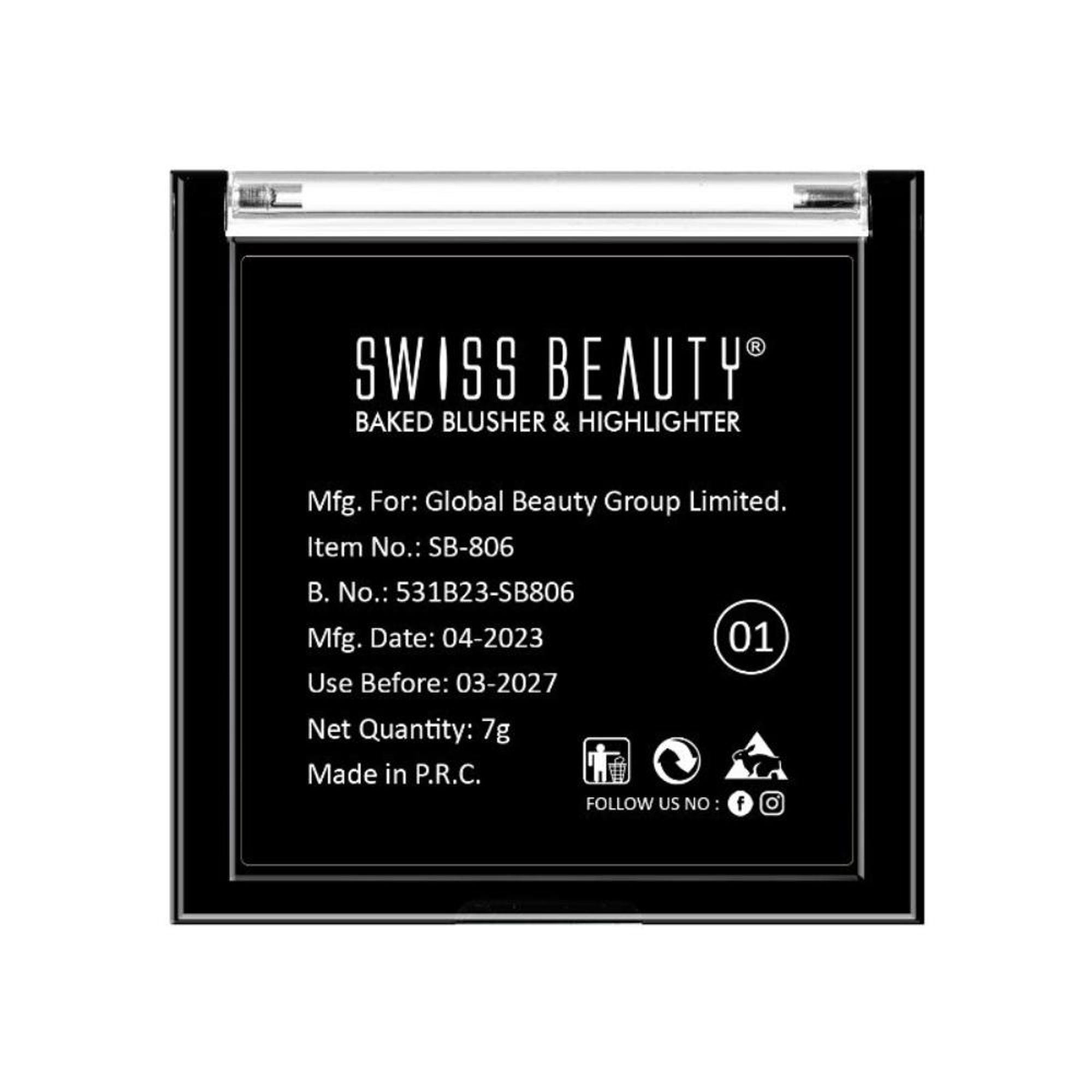 Swiss Beauty Baked Blusher & Highlighter - 01