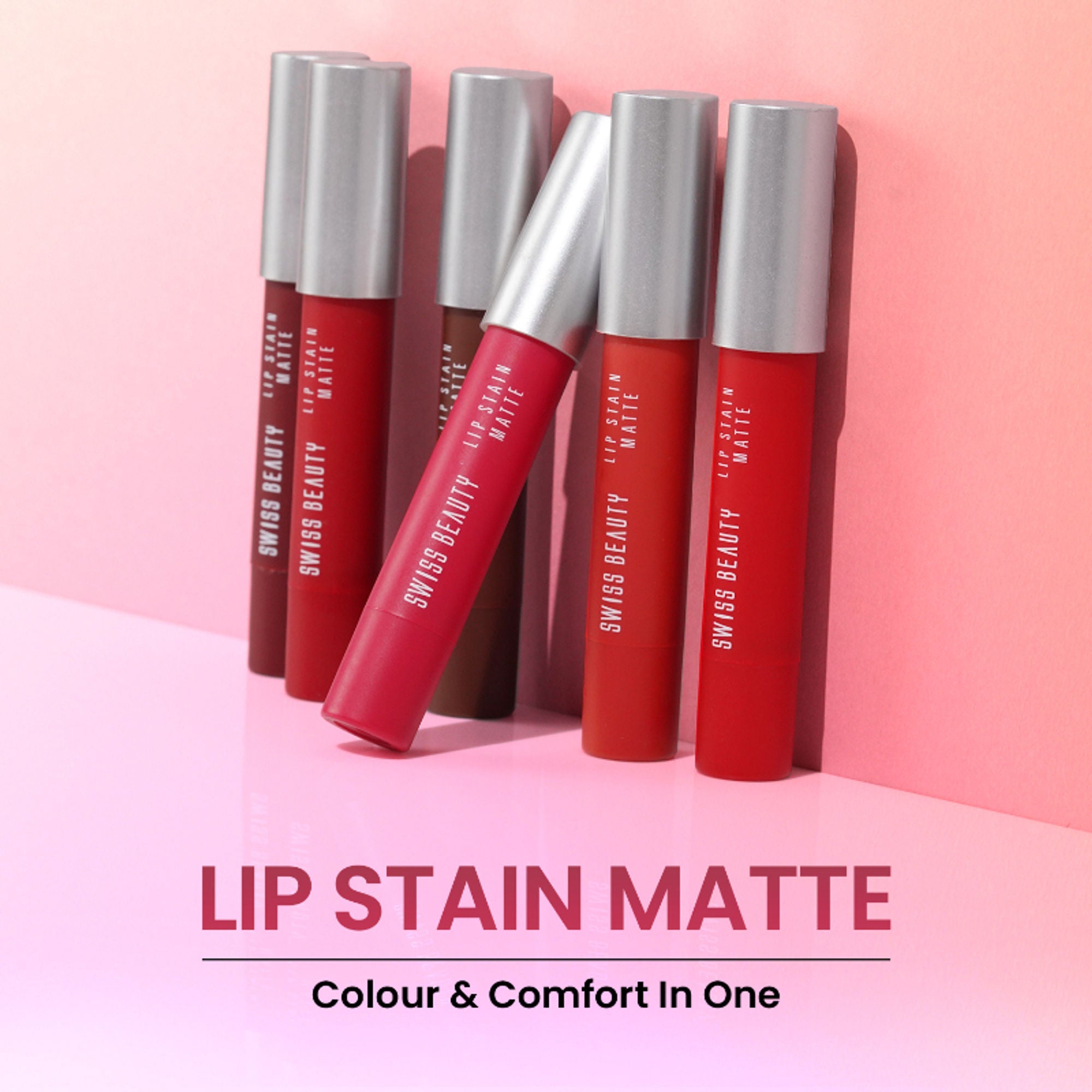 Swiss Beauty Lip Stain Matte Lipstick - 202 Peaches And Cream