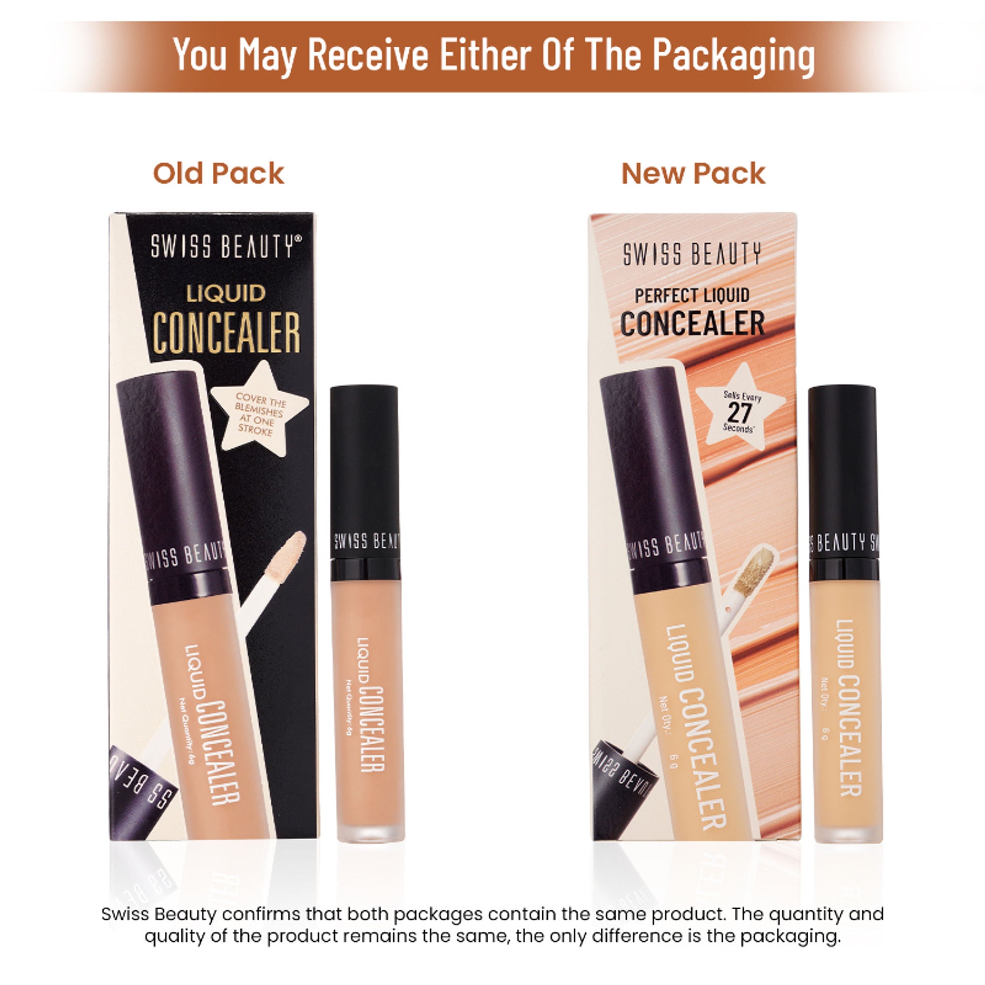 Swiss beauty Full Coverage Liquid Concealer With Jojoba Oil - 03 Light Moyen
