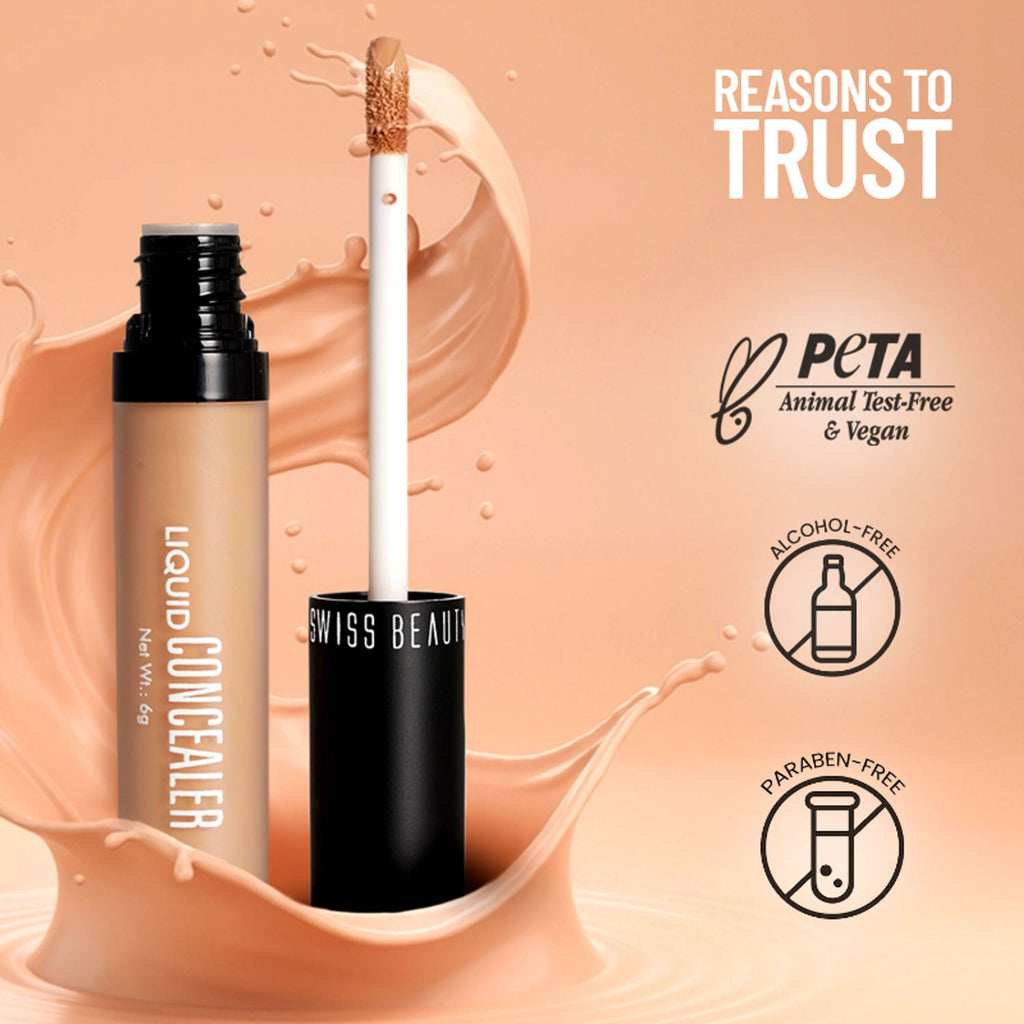 Swiss beauty Full Coverage Liquid Concealer With Jojoba Oil - 12 Natural