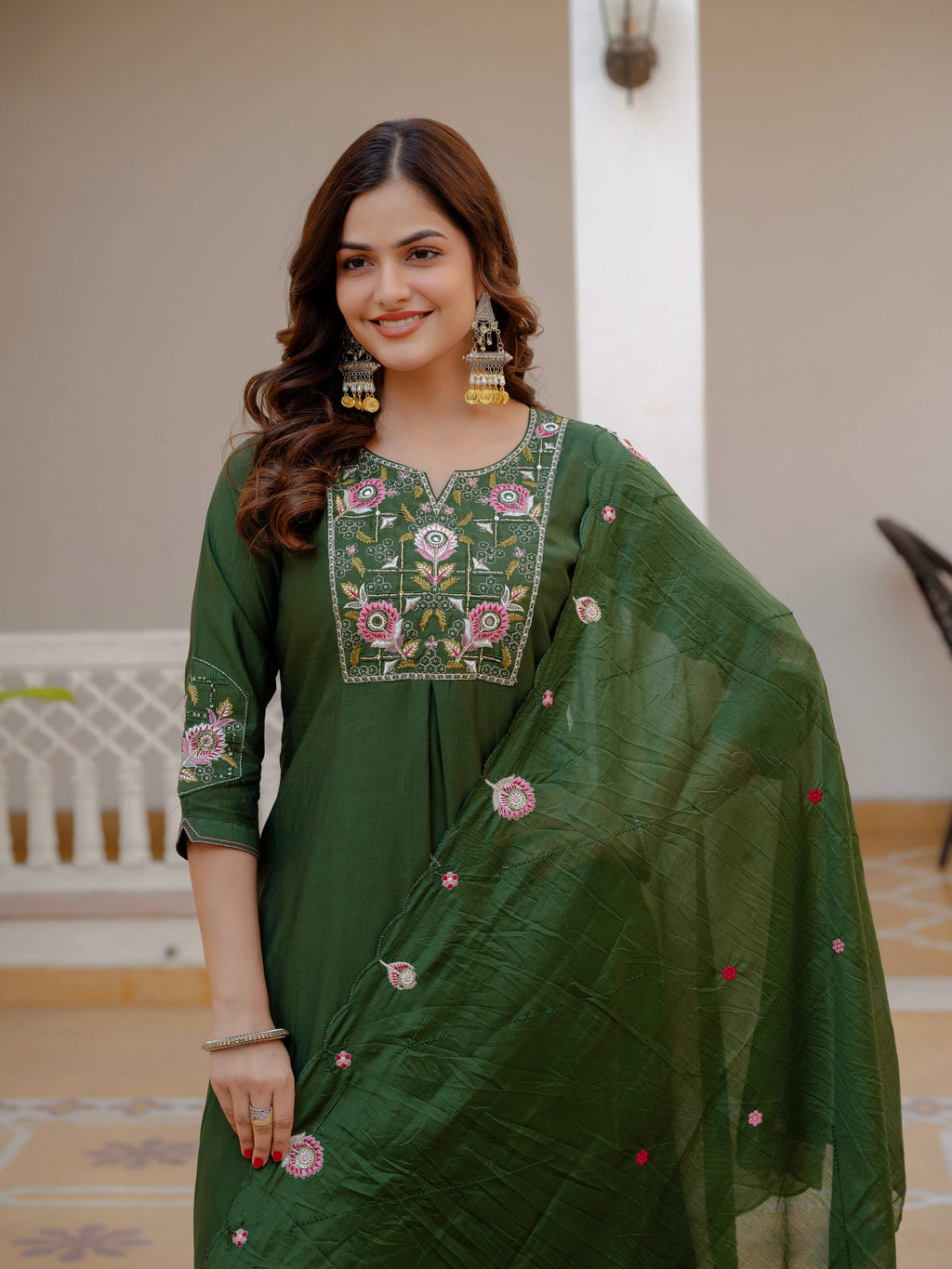 Pramukh Fab Green Color Viscose Mango Silk Kurta Set