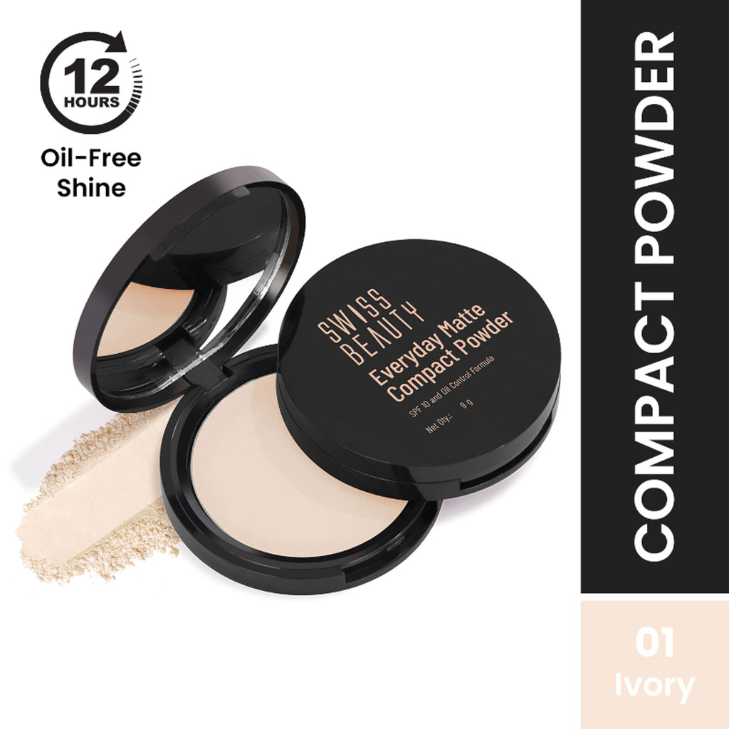 Swiss Beauty Everyday Matte Compact - 1 Ivory