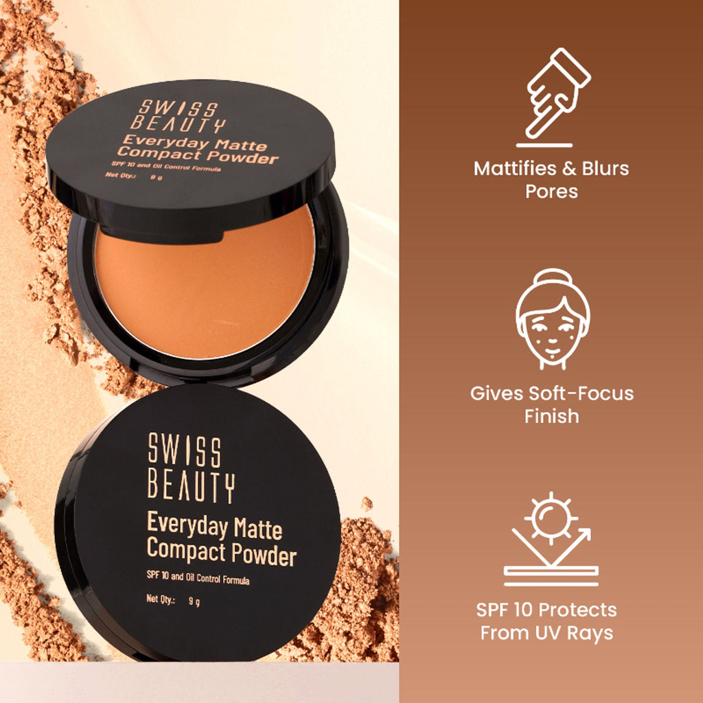 Swiss Beauty Everyday Matte Compact - 4 Honey