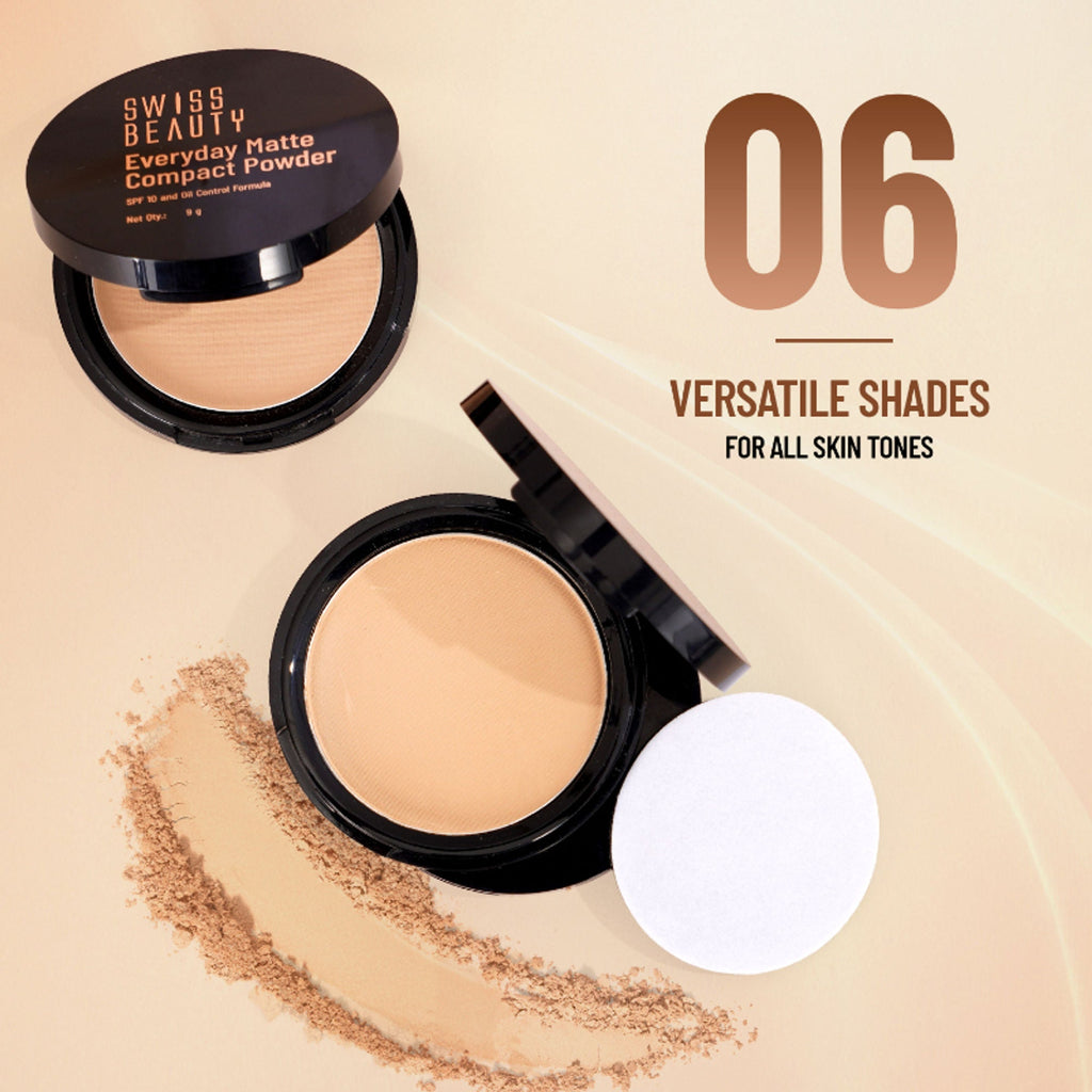 Swiss Beauty Everyday Matte Compact - 5 Almond