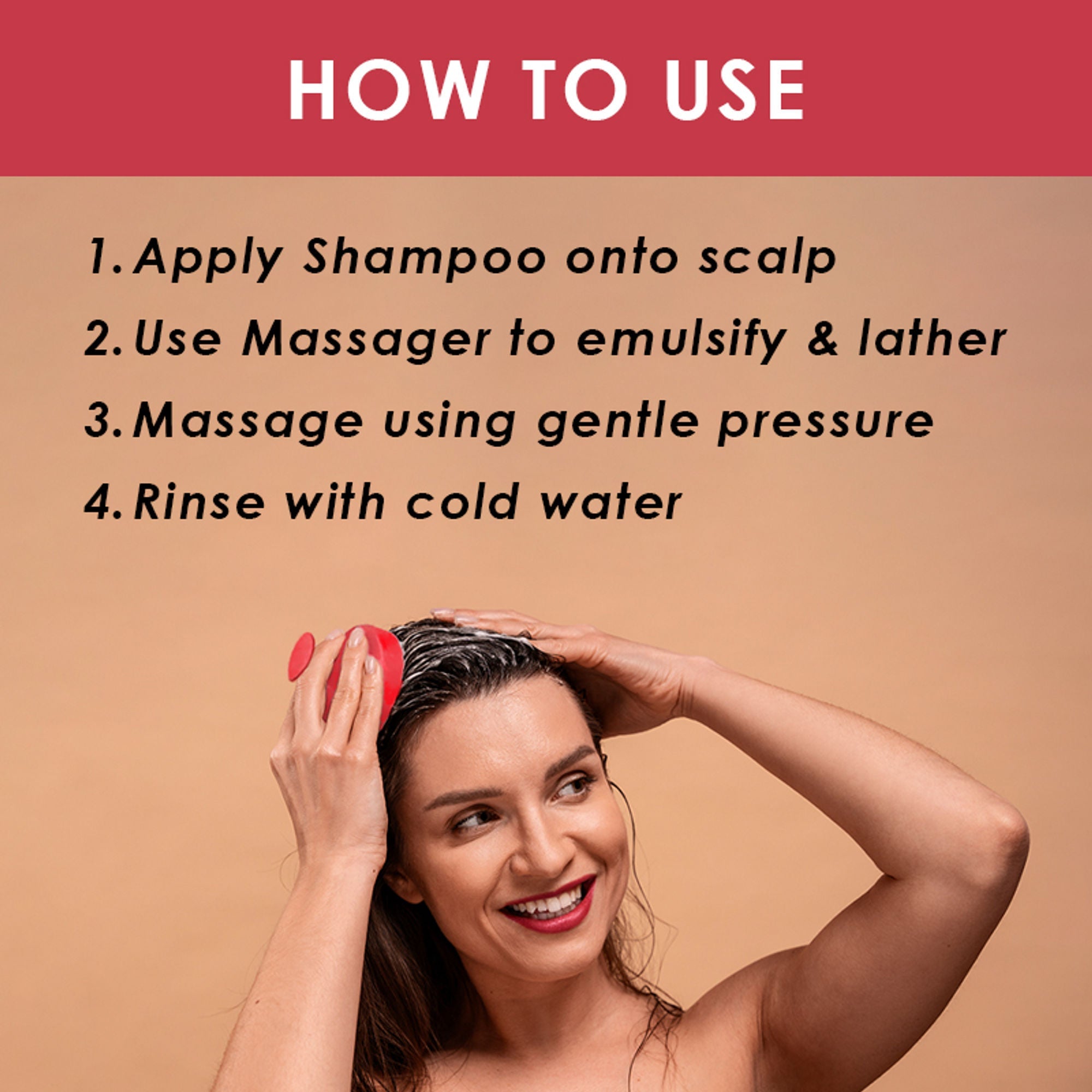Scalppie Scalp Massager And Shampoo Brush - Peach