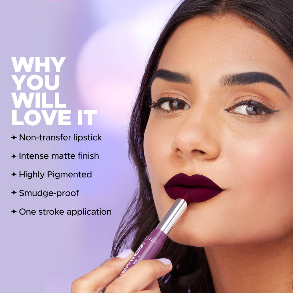 Hilary Rhoda Pro Matte Non-Transfer Waterproof Lipstick - Wine Rouge 24