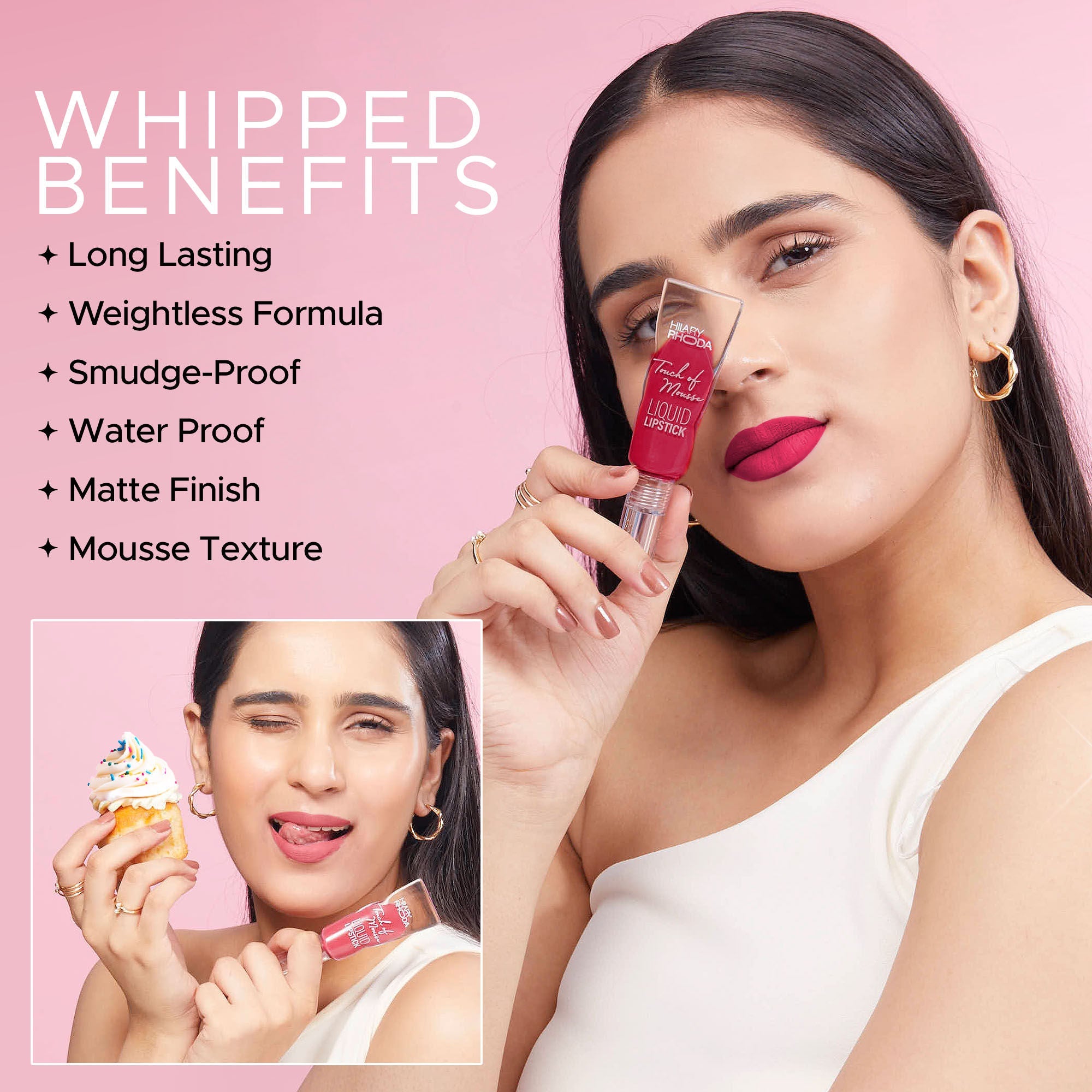 Hilary Rhoda Touch Of Mousse Waterproof Lipstick - Playful Berry 05