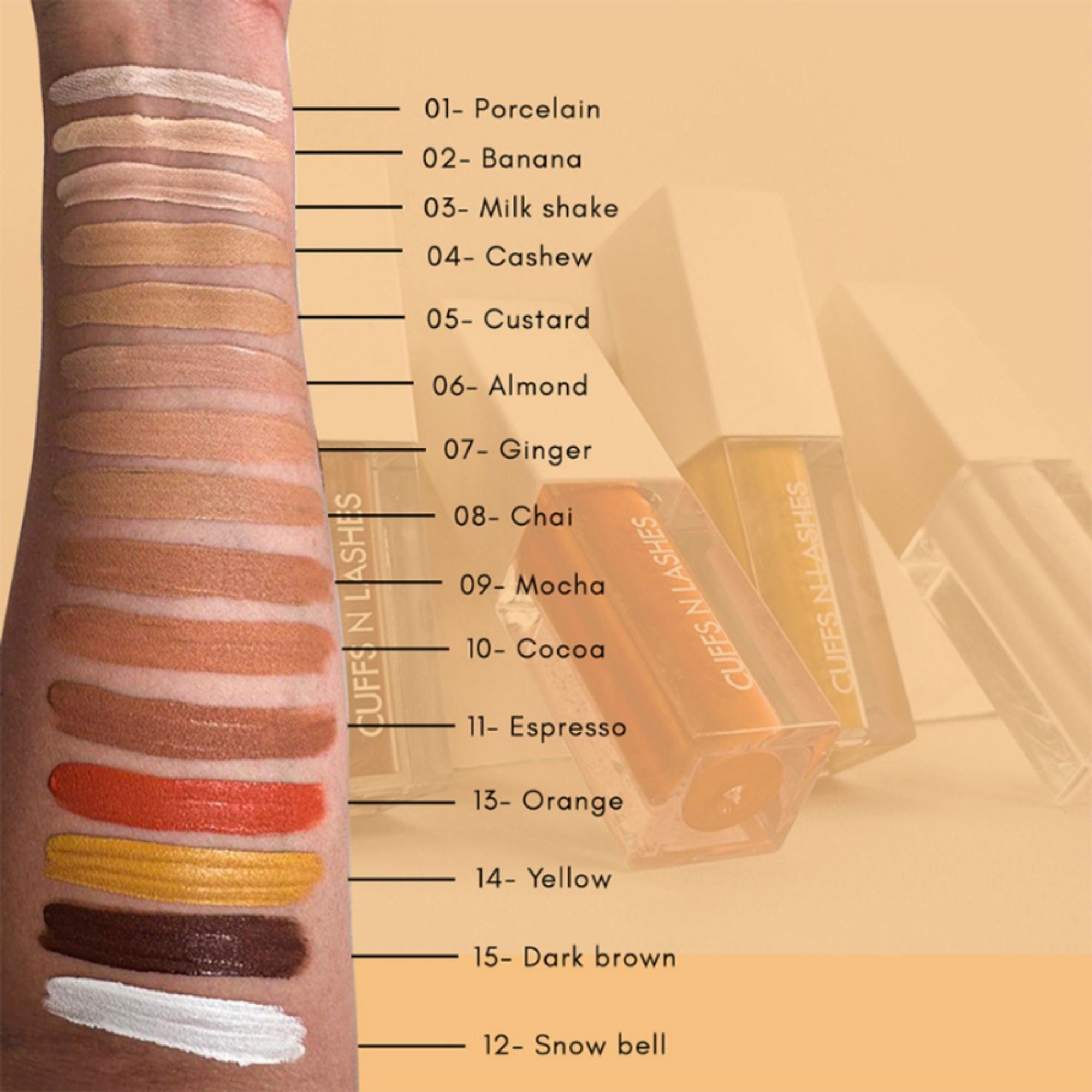 CUFFS N LASHES Cover It All Liquid Concealer - 13 Orange