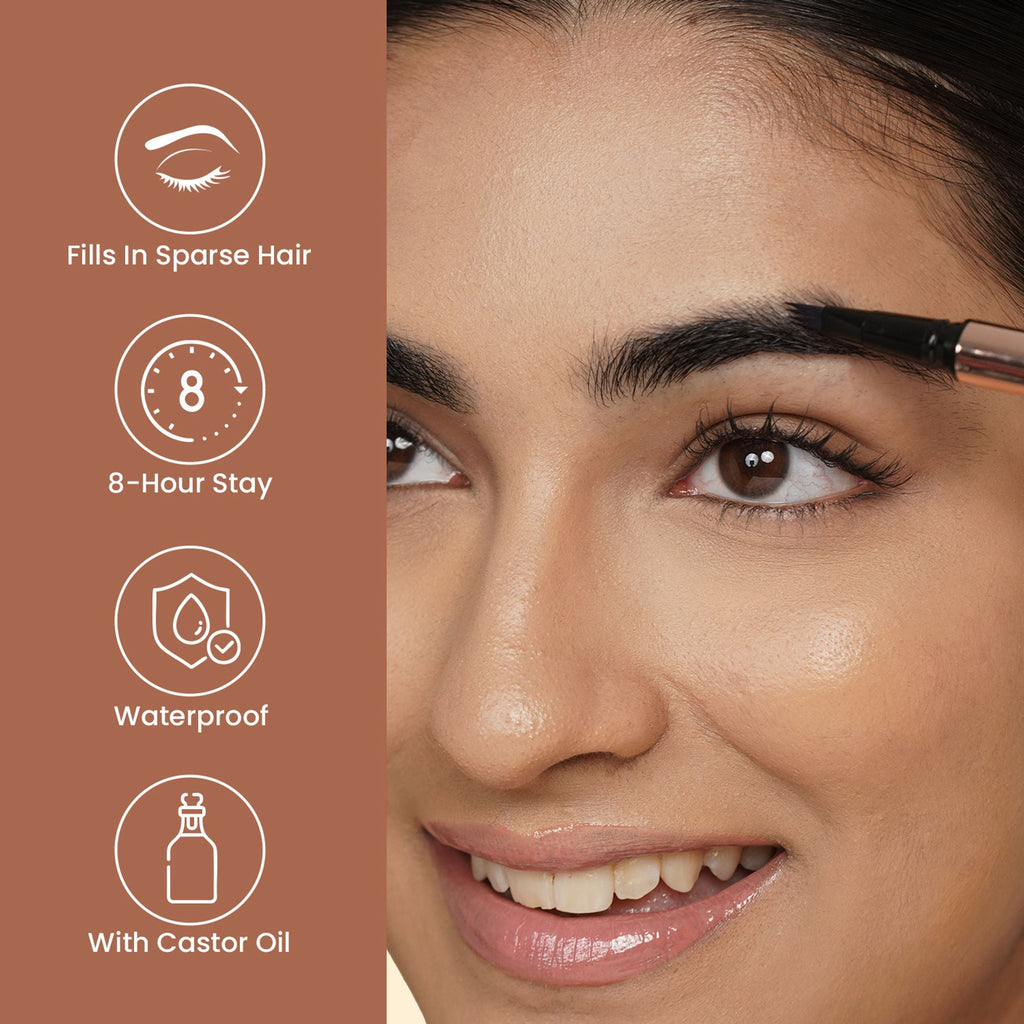 Swiss Beauty Browmance Pen Fills In Sparse Hair For 8-Hour Stay - 3 Dark Brown