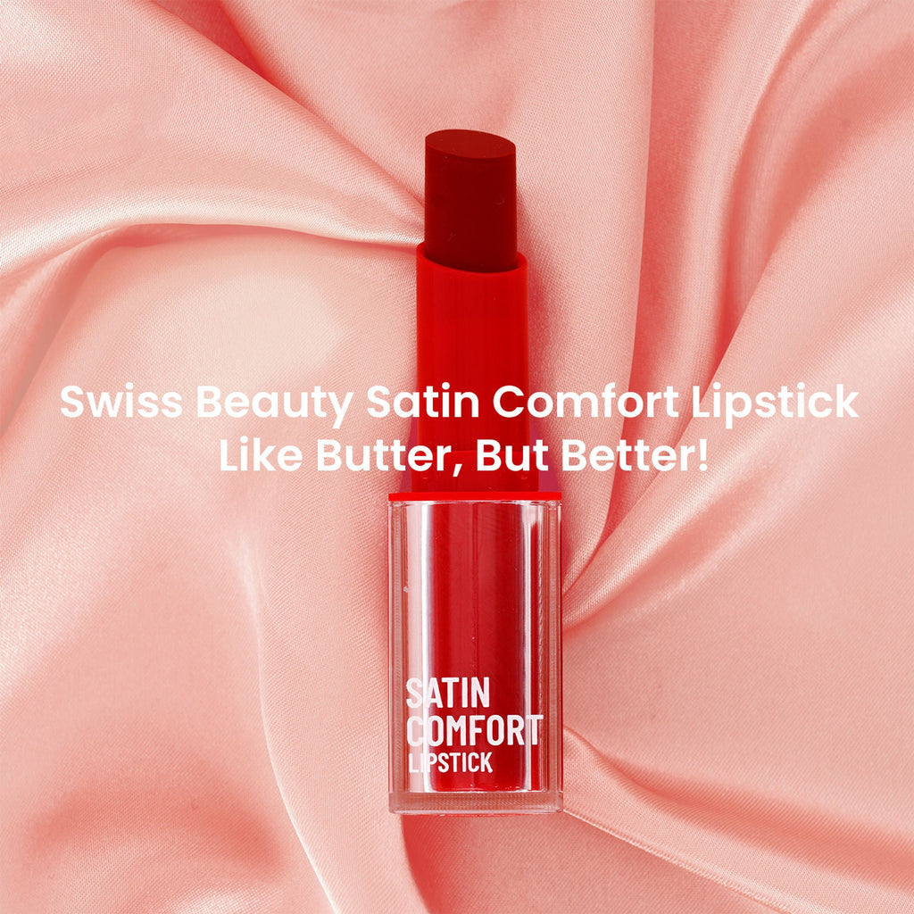 Swiss Beauty Satin Comfort Smooth Glide, Highly Pigmented , Ultra Hydrating Lipstick - 4 Toasted Brown