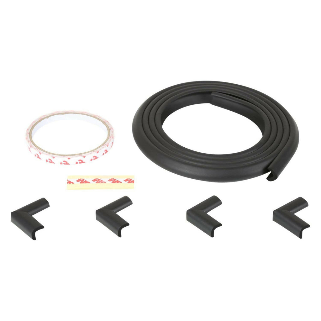Safe-O-Kid Unique High Density L-Shaped 2 Mtr Long Mini 1 Edge Guard With 4 Corner Cushions - Black