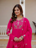 Pramukh Fab Pink Green Color Viscose Mango Silk Kurta Set