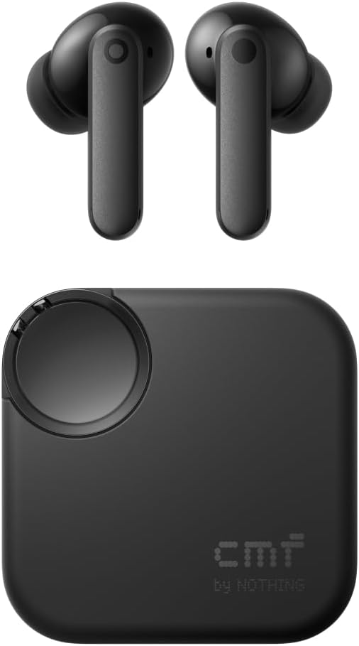 CMF Buds 2 Wireless Earbuds, 2025New Bluetooth Headphones with 48dB Hybrid ANC, Ultra Bass Technology Active Noise Cancellation Earphones, 55H Playtime, 6HD Mics, ChatGPT Integration Dark Grey