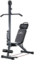 12-in-1 Multi-Functional Home Gym Workout Bench–High/Low Pulley System, Sit-Up Bench, LAT Pull-Down,Leg Developer,Adjustable Strength Training Equipment for Full-Body Fitness
