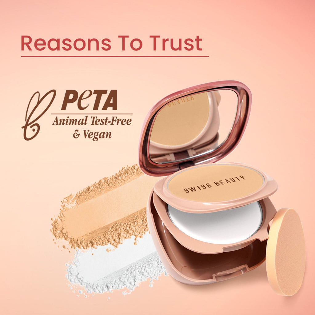 Swiss Beauty Matte & Set Duo Lightweight Compact Powder - 03 Sand and Banana