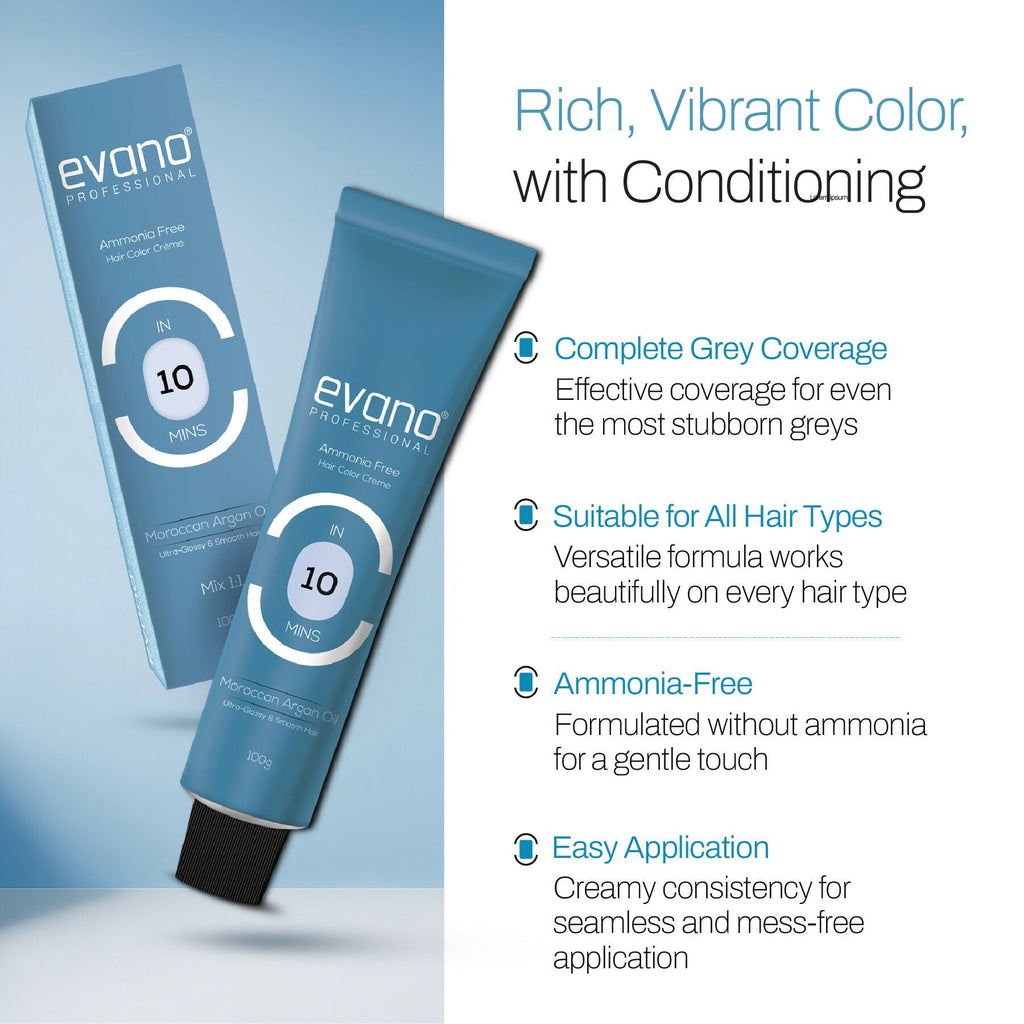 Evano Professional Creme Hair Colour Dark Brown for Women & Men