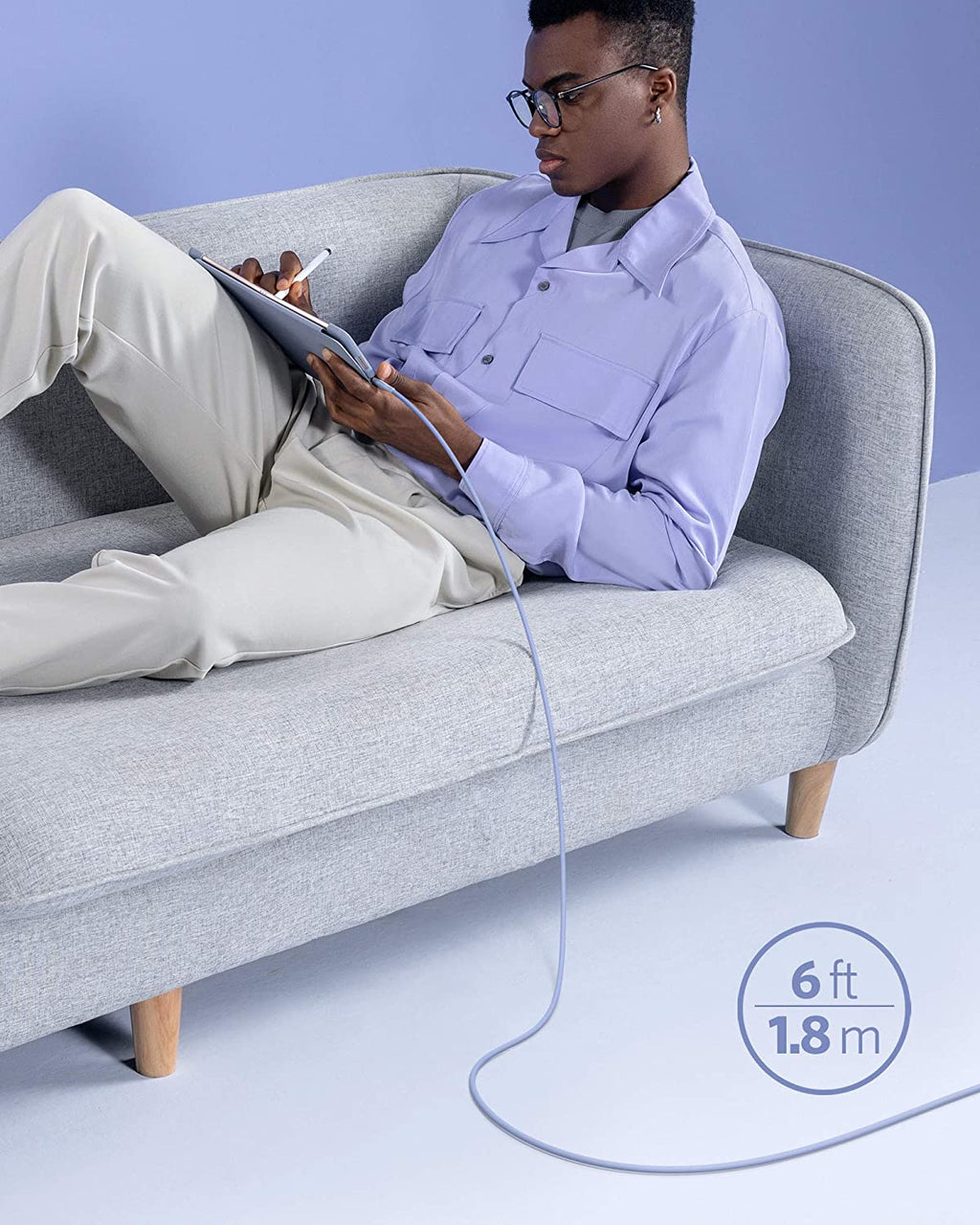 Anker 641 USB-C to Lightning Cable (Flow, 3 ft Silicone)