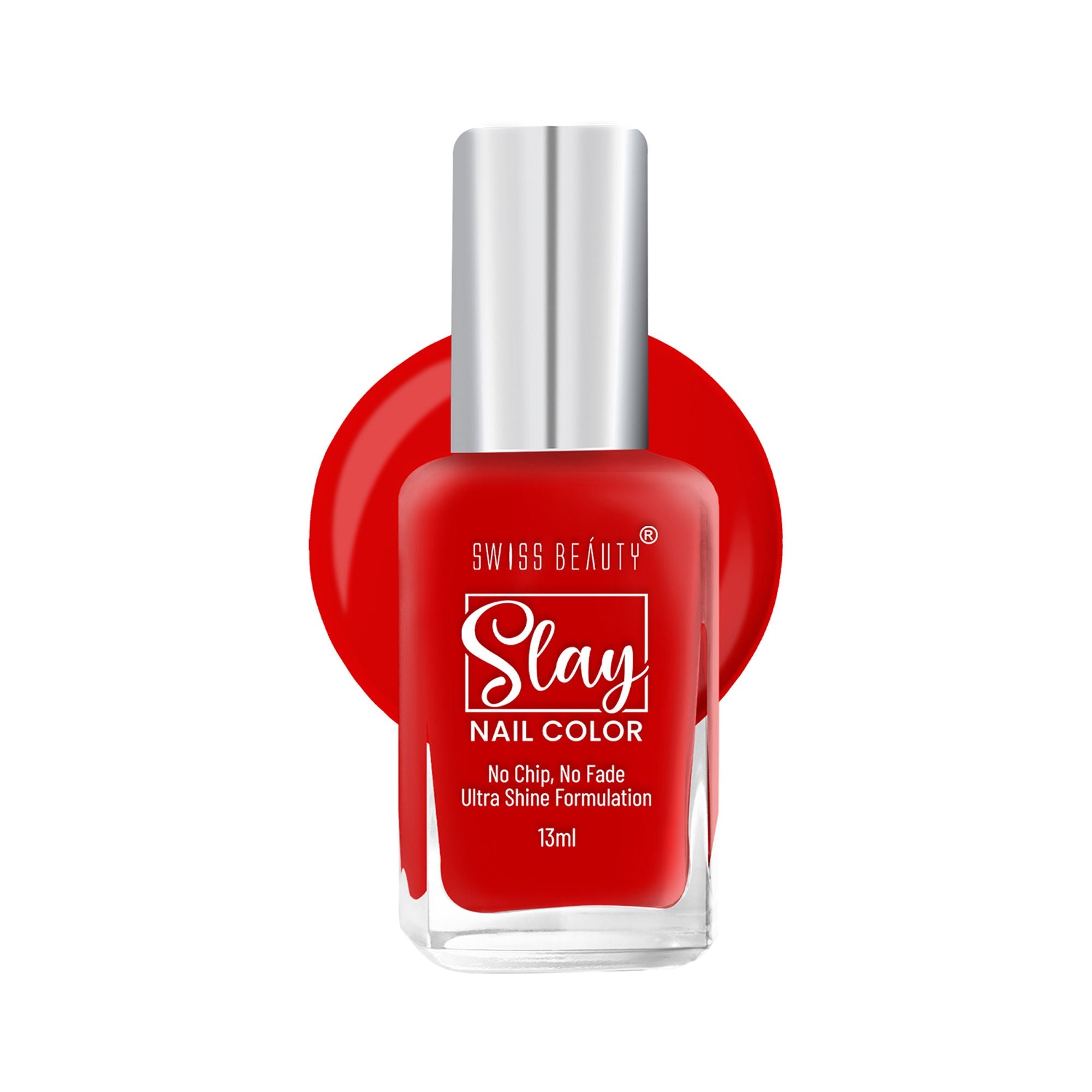 Swiss Beauty Slay Nail Color With Ultra Shine Formulation - 93 Really Red