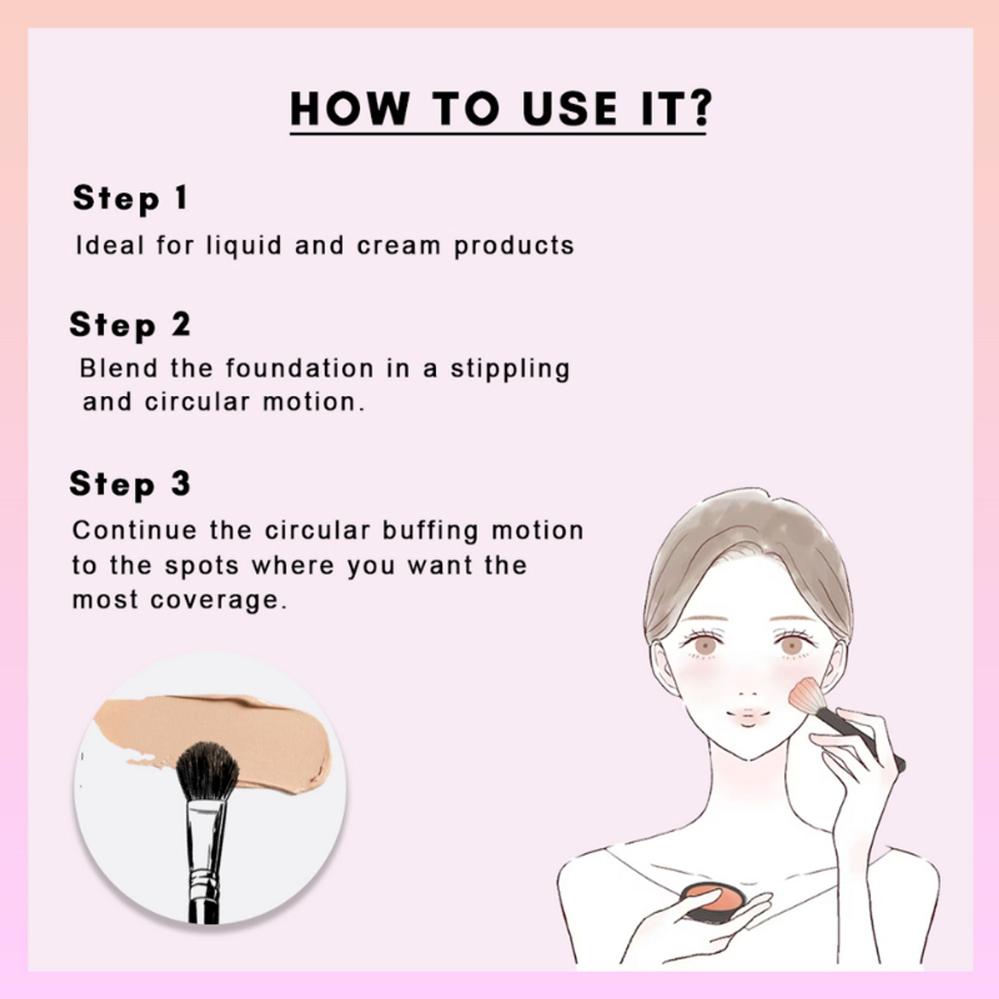 CUFFS N LASHES Foundation Brush - F016