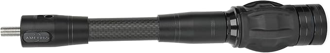 AMEYXGS Archery Bow Stabilizer for Compound Bow, 3K Carbon Fiber 6", 8", 10", 12" 15" Rods, Damping System, Weights Kit, Single Side V-Bar Mount,Quick Disconnect