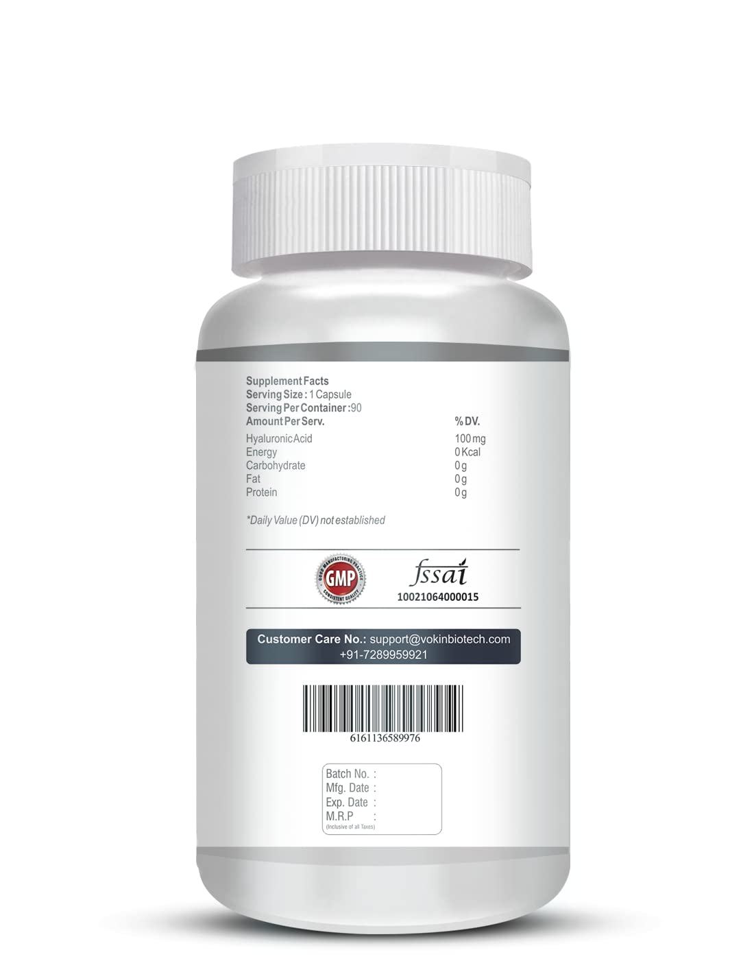Vokin Biotech Hyaluronic Acid - Support Joint & Connective Tissues – 100mg