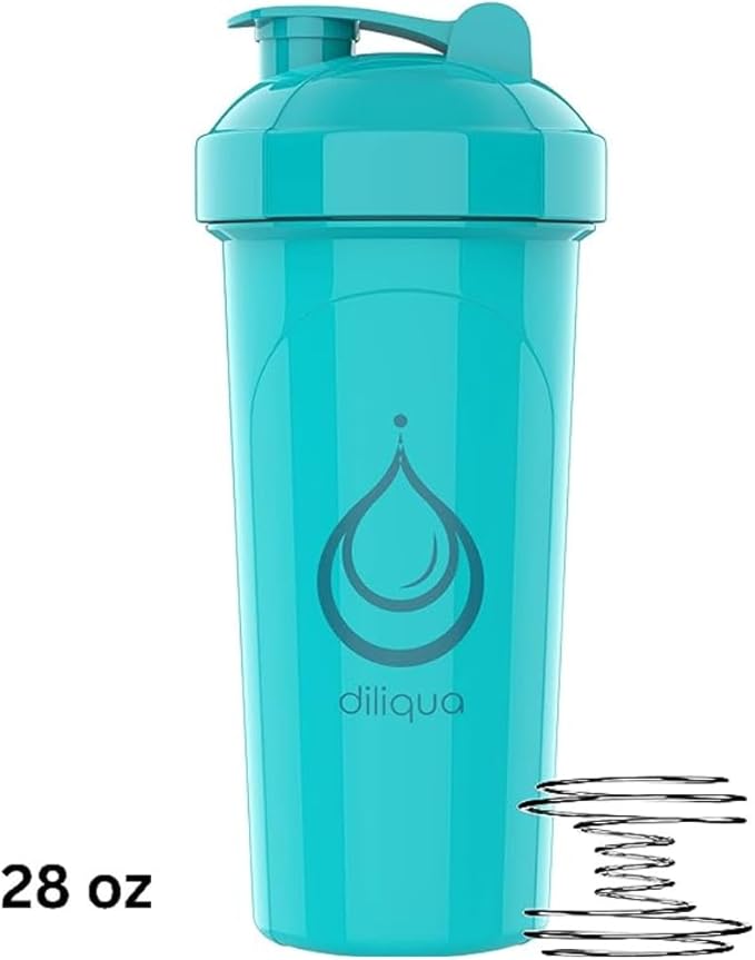 4 PACK, 28 oz & 20 oz Shaker Bottles for Protein Mixes | BPA-Free & Dishwasher Safe | Protein Shaker Bottle | Shaker Cups | Leakproof Blender Shaker Bottle Pack (28 & 20 oz Turquoise)