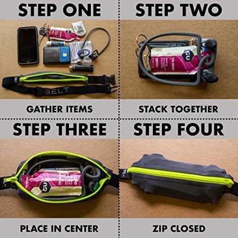 SPIbelt Running Belt for Women Men, Phone Holder for Running, Running Fanny Pack, Holder for Phone, Running Waist Pack, Adjustable Waist, [Fits All Phones]. Fuchsia with Black Zipper