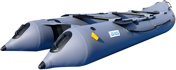 BRIS 14.1ft Inflatable Boat Inflatable Kayak 3 Person Kayak Canoe Fishing poonton Boat