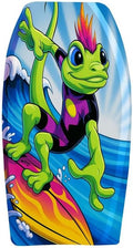 PMU 33 Inch Lizard Printed Bodyboard - Lightweight Wrist Leash Body Board for Beach, Sea & Pool - Surfing Board for Teens & Adults Wave Conditions