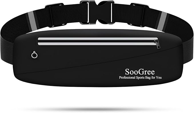 Slim Fanny Packs for Women Men,Waterproof Waist Pack with Reflective Strip Adjustable Strap,Running Belt for Sports Workout Cycling Hiking, Casual Hands-Free Wallets Phone Bag (Style 6)