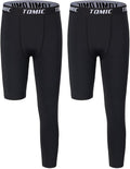 Tomic Youth Boys Kids One Leg 3/4 Leggings Compression Pants for Basketball Soccer Sports Athletic Training Tights Base Layer