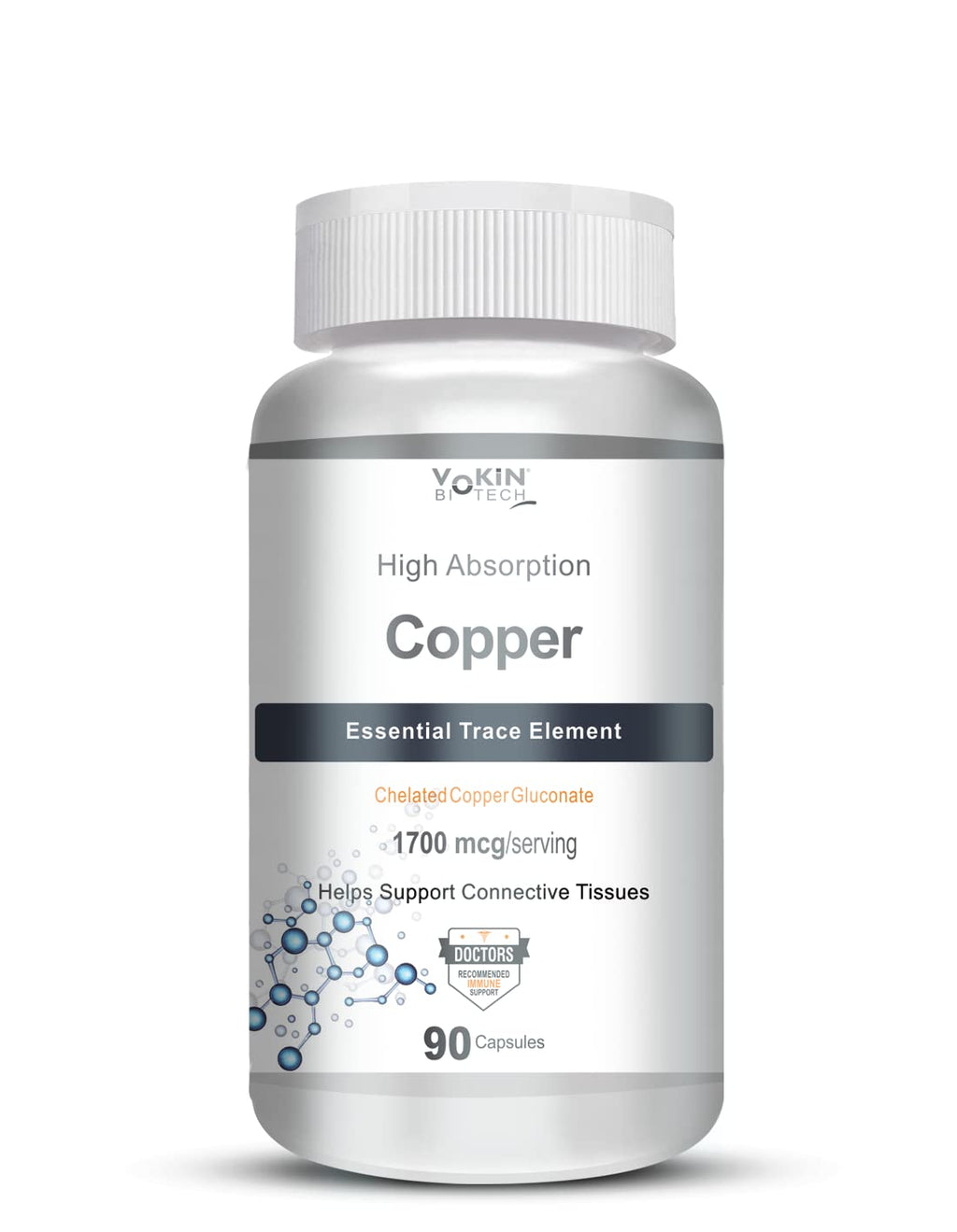 Vokin Biotech Chelated Copper Gluconate – Support Connective Tissues –1700mcg