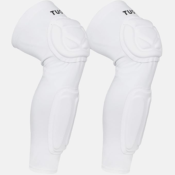 TUOY Knee Pad with Shin Guard Pads, Protective Shin/Knee Sleeve Support for Soccer, Football, Basketball, Wrestling, Volleyball (A Pair)