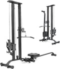 TOUSAINS Cable Machine Home Gym, 330 Lbs Plates Loaded Cable Crossover Machine, 2 in 1 Functional Trainer with Rowing Machine, Space Saving Design for Home Gym