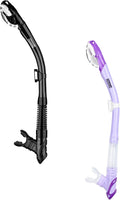 Aegend Dry Snorkel, Dive Mask Easy-Breath Free Diving Snorkel for Snorkeling Scuba Diving Freediving Swimming, with Top Dry Valve and Food-Grade Silicone Mouthpiece