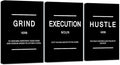 Framed Canvas Wall Art Success Quote, Office Wall Art, Black Large Poster, Positive Motivational Set of 3 Prints, Execute Failure Definition, Inspirational Print (B-3pcs,12x16inchx3pcs)