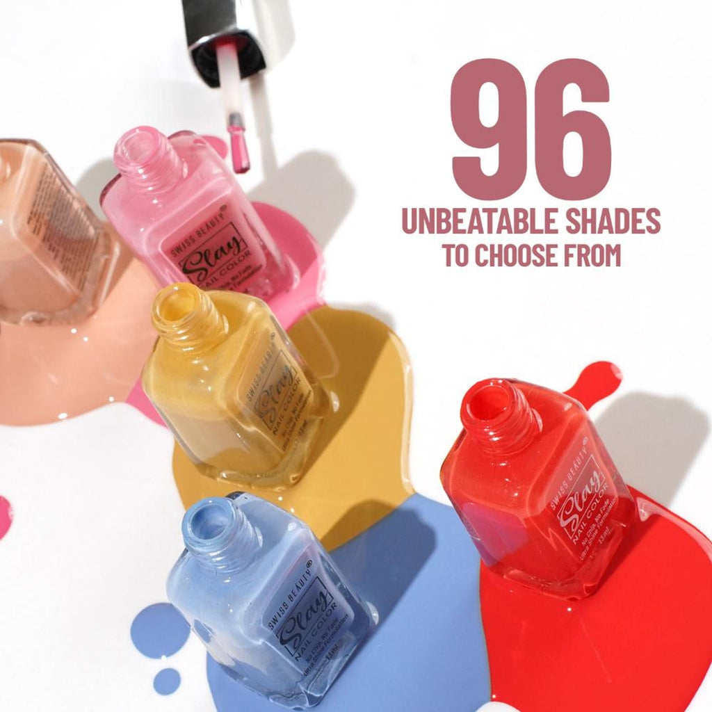 Swiss Beauty Slay Nail Color Ultra Shine Formulation - 27 Silk Red