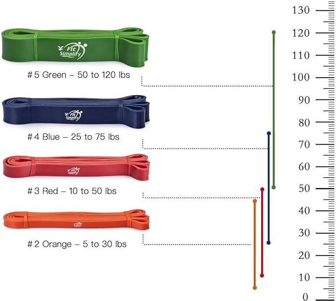 Fit Simplify Pull Up Assist Resistance Bands for Fitness, Physical Therapy, Stretching, Mobility and Exercise
