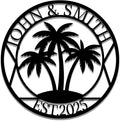 Personalized Palm Tree Metal Name Sign | Custom Family Wall Art & Split Letter Name | Custom Metal Signs | Beach Coastal House Decor | Outdoor Decor Gift Gift for Women, Men, Wife, Parents, Couple